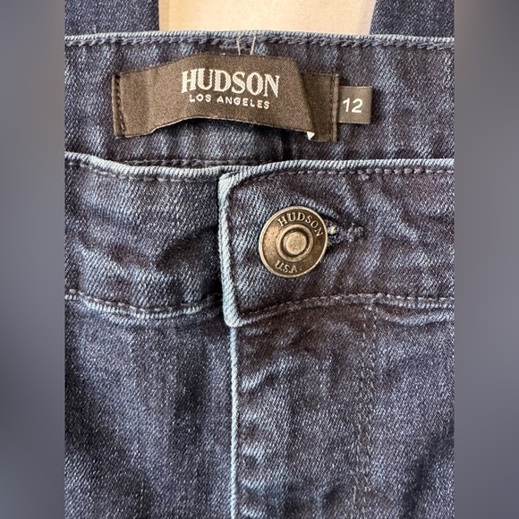 Hudson Mid-Rise Slim Straight Leg Jeans Dark Wash Size 12 - Picture 4 of 7